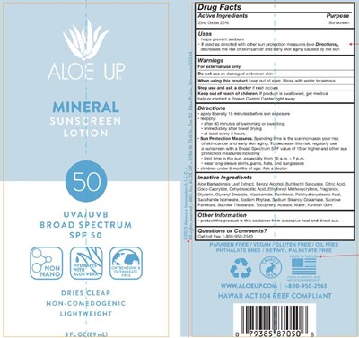 Aloe Up Spf 50 Mineral Lotion 3oz (Aloe Up Spf 50 Mineral Lotion 3 Oz)